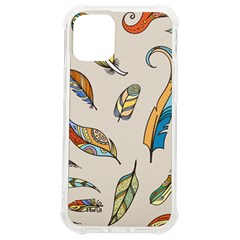 Vector Boho Doodle Feathers Seamless Pattern Illustration Iphone 12 Mini Tpu Uv Print Case	