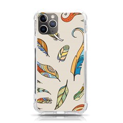 Vector Boho Doodle Feathers Seamless Pattern Illustration iPhone 11 Pro 5.8 Inch TPU UV Print Case