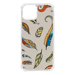 Vector Boho Doodle Feathers Seamless Pattern Illustration Iphone 14 Tpu Uv Print Case by Hannah976