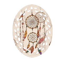 Coloured Dreamcatcher Background Ornament (oval Filigree) by Hannah976