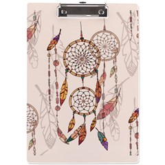 Coloured Dreamcatcher Background A4 Acrylic Clipboard by Hannah976