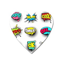 Set Colorful Comic Speech Bubbles Heart Magnet by Hannah976