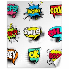 Set Colorful Comic Speech Bubbles Canvas 16  X 20  by Hannah976