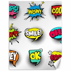 Set Colorful Comic Speech Bubbles Canvas 18  X 24 