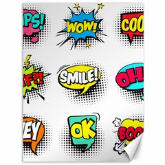 Set Colorful Comic Speech Bubbles Canvas 36  X 48  by Hannah976