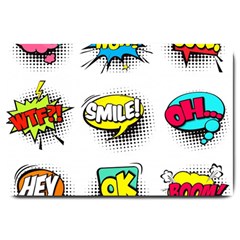 Set Colorful Comic Speech Bubbles Large Doormat by Hannah976