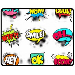 Set Colorful Comic Speech Bubbles Fleece Blanket (medium) by Hannah976