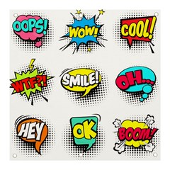 Set Colorful Comic Speech Bubbles Banner And Sign 3  X 3  by Hannah976