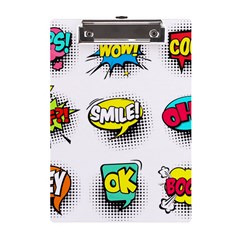 Set Colorful Comic Speech Bubbles A5 Acrylic Clipboard by Hannah976