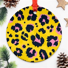 Leopard Print Seamless Pattern Round Ornament (two Sides) by Hannah976