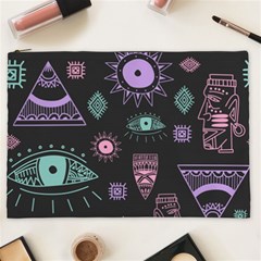 Vintage Seamless Pattern With Tribal Art African Style Drawing Cosmetic Bag (xxl) by Hannah976