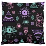 Vintage Seamless Pattern With Tribal Art African Style Drawing Large Premium Plush Fleece Cushion Case (One Side) Front