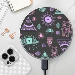 Vintage Seamless Pattern With Tribal Art African Style Drawing Wireless Fast Charger(white) by Hannah976