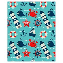 Seamless Pattern Nautical Icons Cartoon Style Drawstring Bag (small) by Hannah976