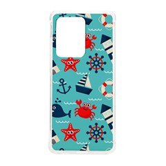 Seamless Pattern Nautical Icons Cartoon Style Samsung Galaxy S20 Ultra 6 9 Inch Tpu Uv Case by Hannah976