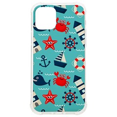 Seamless Pattern Nautical Icons Cartoon Style Iphone 12/12 Pro Tpu Uv Print Case by Hannah976