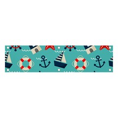 Seamless Pattern Nautical Icons Cartoon Style Banner And Sign 4  X 1 