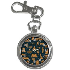 Dark Seamless Pattern Symbols Landmarks Signs Egypt Art Key Chain Watches by Hannah976