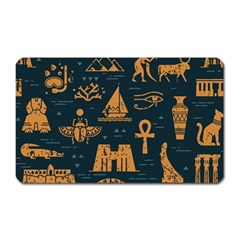 Dark Seamless Pattern Symbols Landmarks Signs Egypt Art Magnet (rectangular) by Hannah976