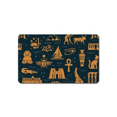 Dark Seamless Pattern Symbols Landmarks Signs Egypt Art Magnet (name Card) by Hannah976