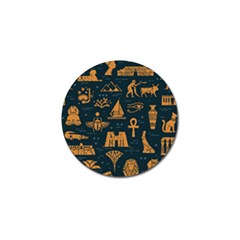 Dark Seamless Pattern Symbols Landmarks Signs Egypt Art Golf Ball Marker