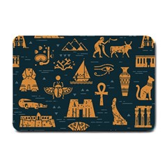 Dark Seamless Pattern Symbols Landmarks Signs Egypt Art Small Doormat by Hannah976