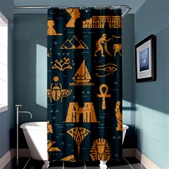 Dark Seamless Pattern Symbols Landmarks Signs Egypt Art Shower Curtain 36  X 72  (stall)  by Hannah976