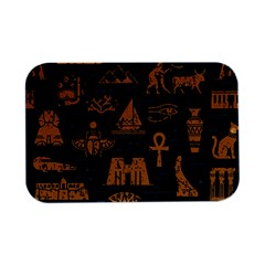 Dark Seamless Pattern Symbols Landmarks Signs Egypt Art Open Lid Metal Box (silver)  