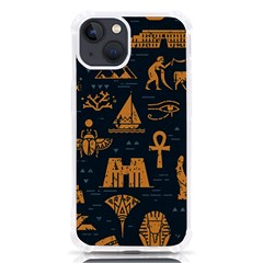 Dark Seamless Pattern Symbols Landmarks Signs Egypt Art Iphone 13 Tpu Uv Print Case by Hannah976