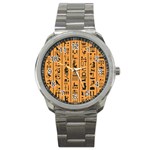 Egyptian Hieroglyphs Ancient Egypt Letters Papyrus Background Vector Old Egyptian Hieroglyph Writing Sport Metal Watch Front