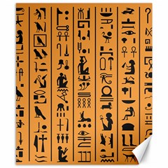 Egyptian Hieroglyphs Ancient Egypt Letters Papyrus Background Vector Old Egyptian Hieroglyph Writing Canvas 8  X 10  by Hannah976