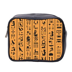 Egyptian Hieroglyphs Ancient Egypt Letters Papyrus Background Vector Old Egyptian Hieroglyph Writing Mini Toiletries Bag (two Sides) by Hannah976