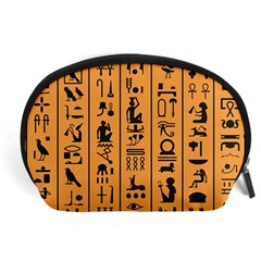 Egyptian Hieroglyphs Ancient Egypt Letters Papyrus Background Vector Old Egyptian Hieroglyph Writing Accessory Pouch (large) by Hannah976