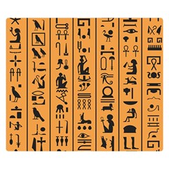 Egyptian Hieroglyphs Ancient Egypt Letters Papyrus Background Vector Old Egyptian Hieroglyph Writing Two Sides Premium Plush Fleece Blanket (small) by Hannah976