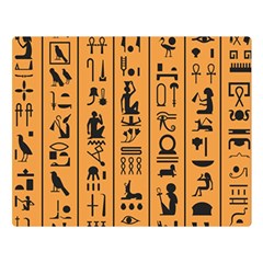 Egyptian Hieroglyphs Ancient Egypt Letters Papyrus Background Vector Old Egyptian Hieroglyph Writing Two Sides Premium Plush Fleece Blanket (large) by Hannah976