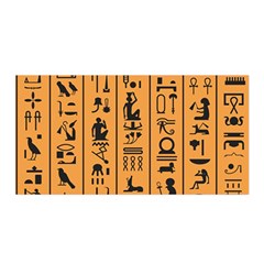 Egyptian Hieroglyphs Ancient Egypt Letters Papyrus Background Vector Old Egyptian Hieroglyph Writing Satin Wrap 35  X 70  by Hannah976