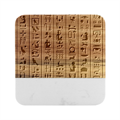 Egyptian Hieroglyphs Ancient Egypt Letters Papyrus Background Vector Old Egyptian Hieroglyph Writing Marble Wood Coaster (square)