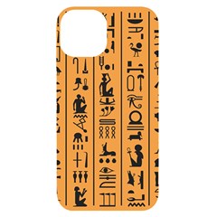 Egyptian Hieroglyphs Ancient Egypt Letters Papyrus Background Vector Old Egyptian Hieroglyph Writing Iphone 14 Black Uv Print Case by Hannah976