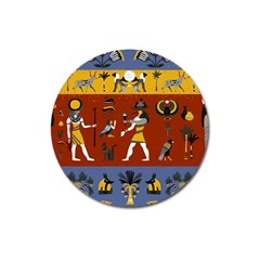 Ancient Egyptian Religion Seamless Pattern Magnet 3  (round) by Hannah976