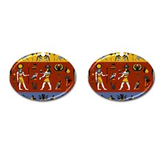 Ancient Egyptian Religion Seamless Pattern Cufflinks (oval) by Hannah976