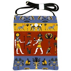 Ancient Egyptian Religion Seamless Pattern Shoulder Sling Bag by Hannah976