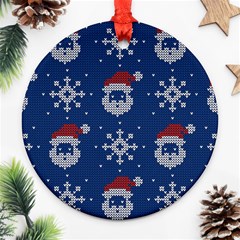 Santa Clauses Wallpaper Ornament (round) by artworkshop