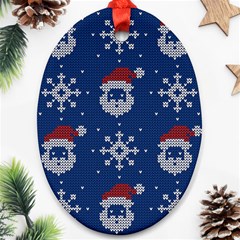 Santa Clauses Wallpaper Oval Ornament (two Sides) by artworkshop