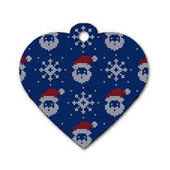 Santa Clauses Wallpaper Dog Tag Heart (two Sides) by artworkshop