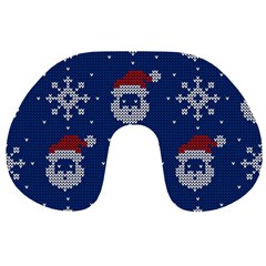 Santa Clauses Wallpaper Travel Neck Pillow by artworkshop