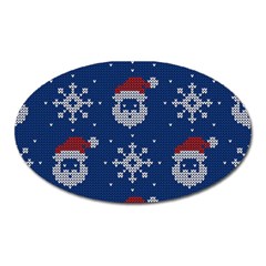 Santa Clauses Wallpaper Oval Magnet by artworkshop