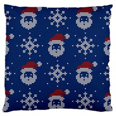 Santa Clauses Wallpaper Large Premium Plush Fleece Cushion Case (one Side) by artworkshop