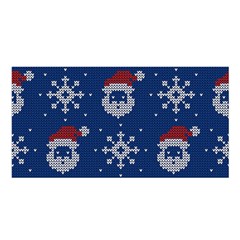 Santa Clauses Wallpaper Satin Shawl 45  X 80  by artworkshop