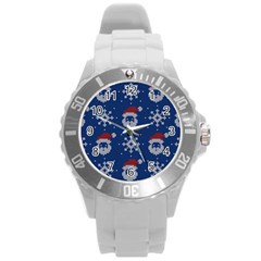 Santa Clauses Wallpaper Round Plastic Sport Watch (l) by artworkshop