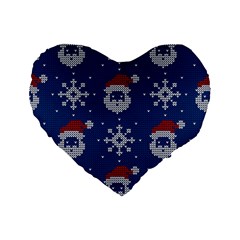 Santa Clauses Wallpaper Standard 16  Premium Flano Heart Shape Cushions by artworkshop